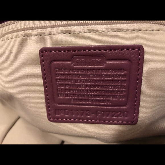 Coach purple leather handbag - Picture 2 of 6